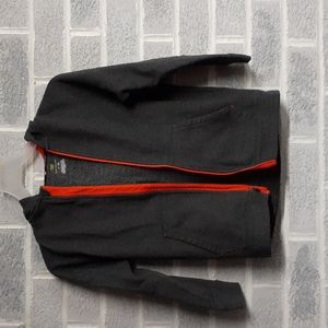 Tek Gear Kids Boys Grey and Orange Fleece Lined Hoodie Jacket Size S(8)